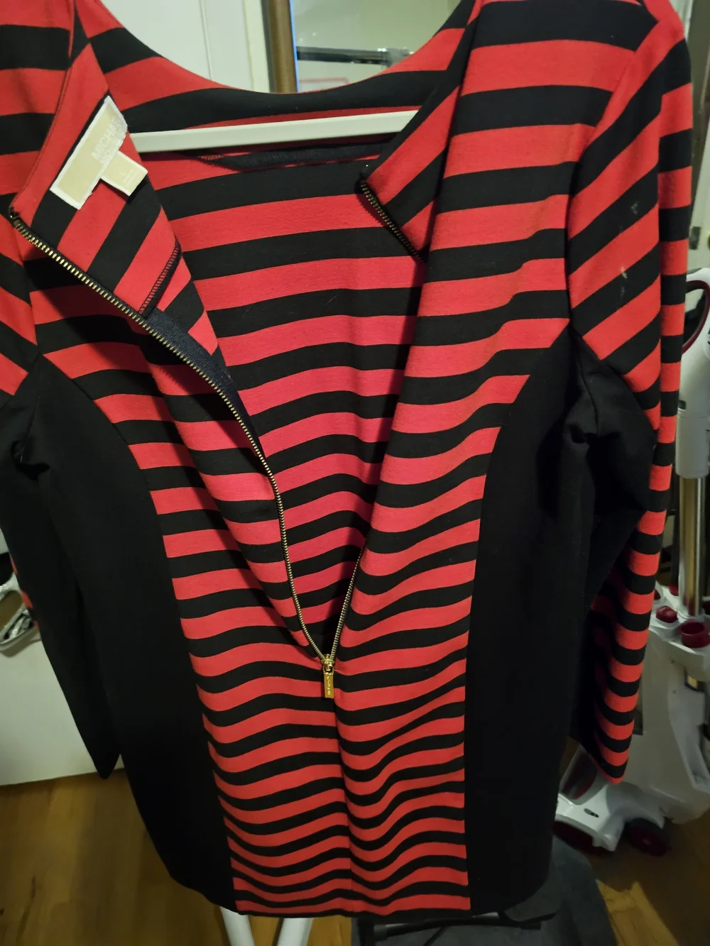 Michael Kors Long Sleeve Red And Black Dress Size L